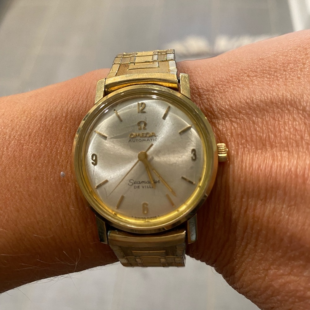 Omega vintage gold seamaster watch